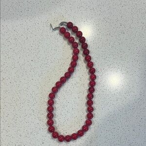 Elegant Red Beaded Necklace